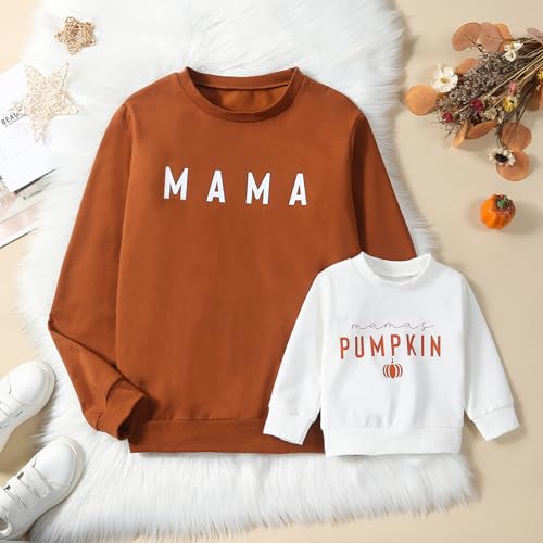 Mommy and Me Matching Outfits Mama and Mini Long Sleeve Crewneck Sweatshirt Halloween Mother Baby Matching Clothes2