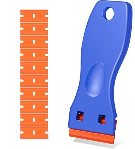 Image of NEXT GEEK Cleaning Scraper Tool Single Edged Multipurpose Labels, Sticker Remover 10 Piece Plastic Blades