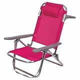 Strandstuhl mit Kissen und Armlehnen aus Aluminium und Polyester, Brasilien Esté