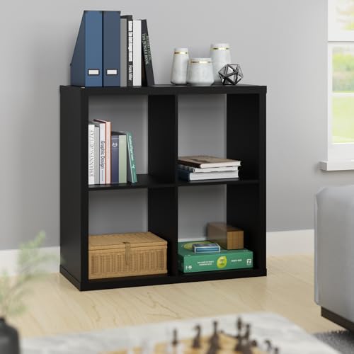 Image of ClosetMaid Decorative Open Back 4-Cube Storage Organizer, Black