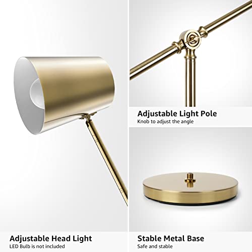 Alldio Gold Floor Lamp, Modern Cantilever 70" Adjustable Tall Lamp Full Metal Standing Pole Light For Living Room Reading House Bedroom Home Office #TOP2