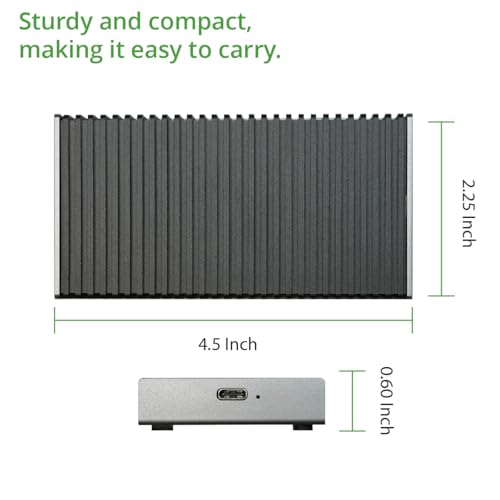 Image of Portable NVMe USB4.0 (USB-C) SSD Ultra Fast External SSD Drive Aluminum Enclosure