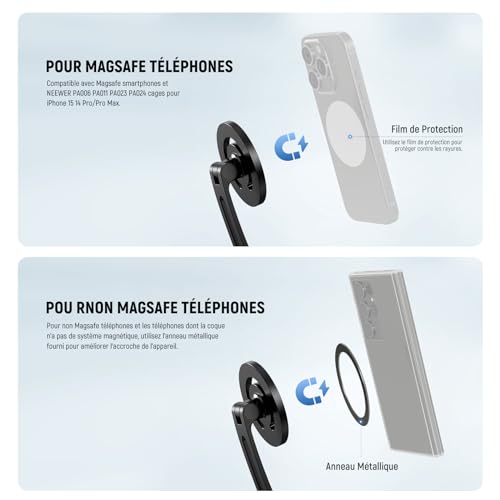Support de cou magnétique avec mécanisme de libération rapide pour caméra et smartphone - 3
