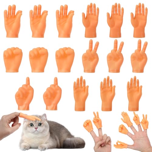 20 Stück Mini Hände Fingerpuppen kleine Hände Interessant Mini Fingerpuppen Strapazierfähiges Gummimaterial Hände Fingerpuppe Set für Haustier Spiele Party Halloween Scherzartikel