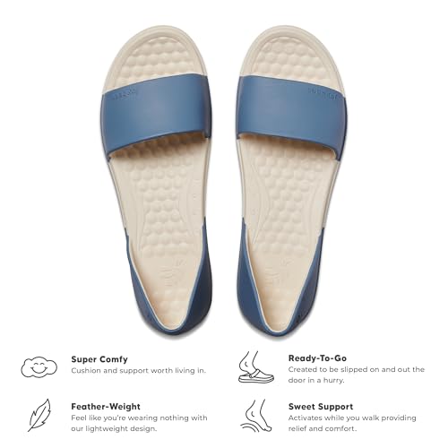 Image of Joybees WFFLT.Dub.0500 Womens Friday Flat Two-Tone Dusty Blue /Bone W5