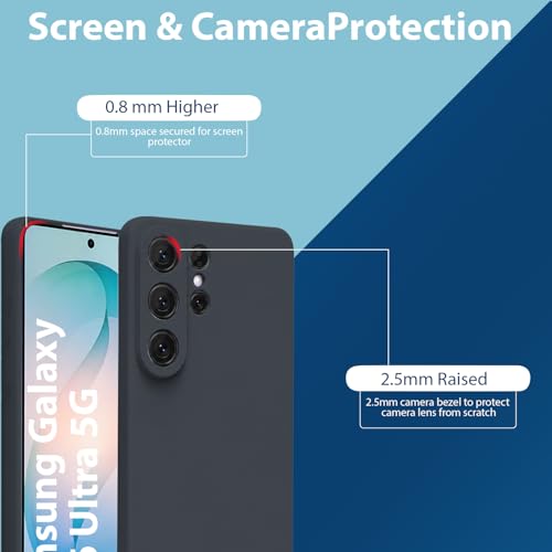 Image of LIRAMARK Liquid Silicone Soft Back Cover Case for Samsung Galaxy S26 Ultra 5G| Soft Micro-Fibre Lining Inside | Camera Protection Bump (Black)