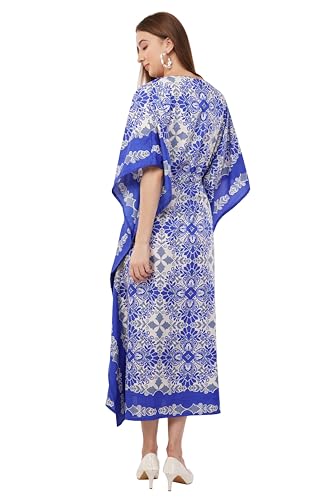 Art Of Creation Kaftan Dress Maxi Style Casual Kaftan Dressess for Women V-Neck 3/4 Sleeve Top Printed Free Size Gown2