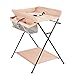 PIOJNYEN Commode à langer pliable Table à langer avec ceinture de sécurité Panier de rangement Combinaison à langer pour changer les lingettes Entretien (Orange)