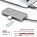 Lenovo USB C Hub, Type C Adapter with USB C Charging Port, 7 in 1 USB-C to HDMI Output, USB 3.0, SD & MicroSD Card Reader, Portable for MacBook Pro, Chromebook and More Type-C Devices