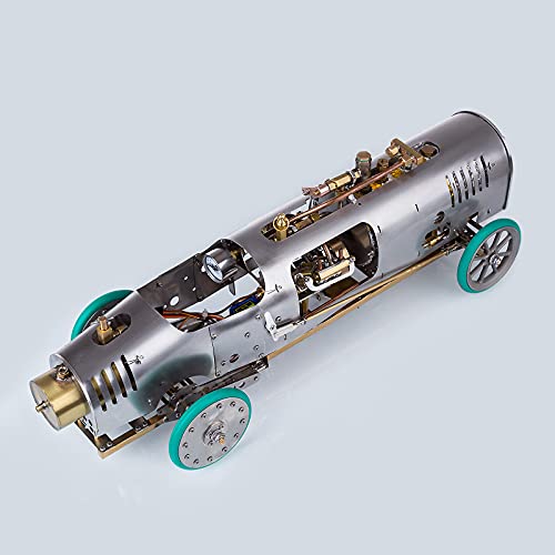 LAKA RC Dampffahrzeug Modell 1:10 Vollmetall Mini V4 Dampfmaschine Heckantrieb Müllfahrzeug mit Getriebe und Boiler für… – Bild 4