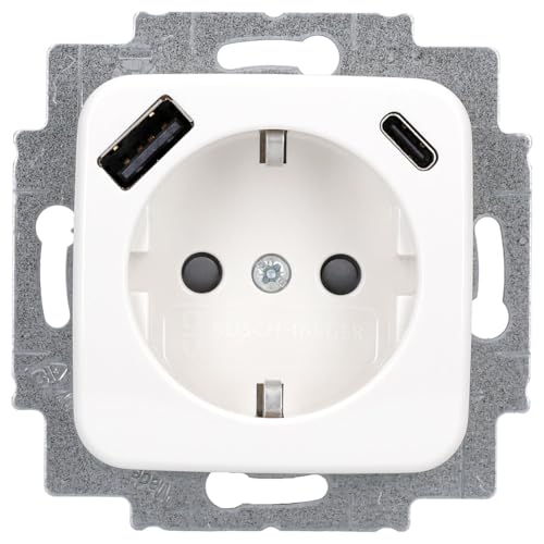 Busch-Jaeger 20 EUCB2USBAC-214 SCHUKO®-/USB-A+C Steckdose Safety+ Alpinweiß Reflex SI 2CKA002011A6296