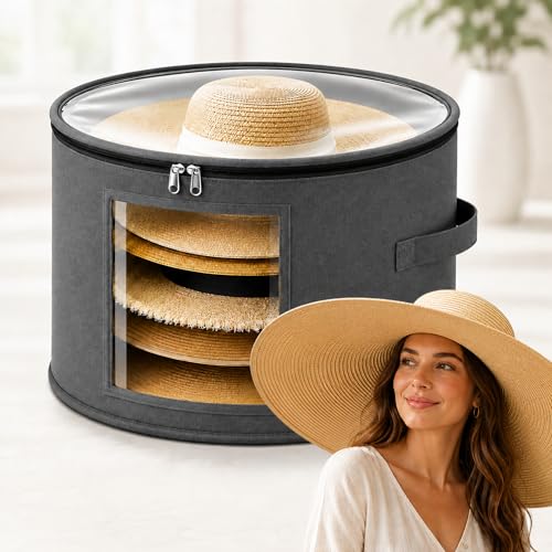 GliCraft Extra Large Sun Hat Storage Box for Women, 23.6