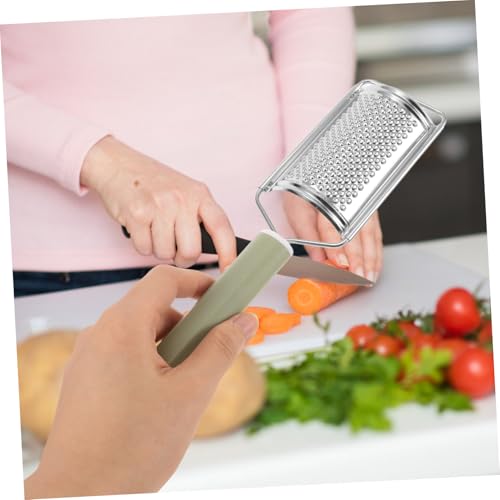 Rallador de acero inoxidable ABOOFAN con mango plástico verde miniatura 6