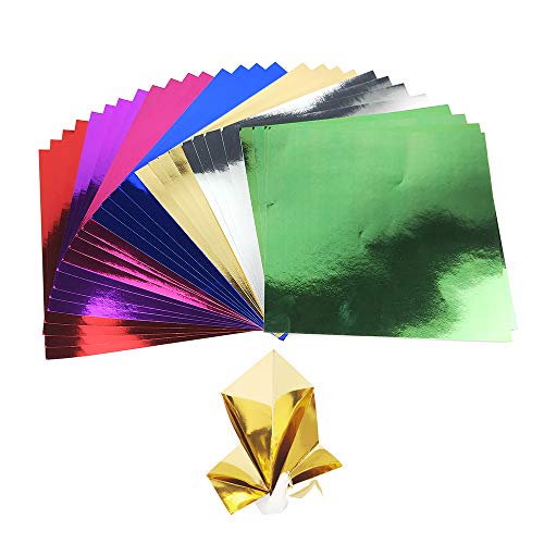 Recopilación de Papel metálico de esta semana. 43 112 hojas de papel de papel de papel de papel de papel de cartón de colores metálicos, papel de espejo brillante, hojas de papel plegable para álbumes de recortes, tarjeta de...