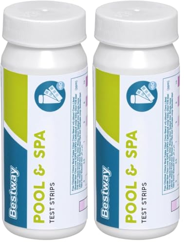 BESTWAY Tiras Reactivas Químicas 3-en-1 Analizador de Agua, Medidores de pH, Blanco (Paquete de 2)
