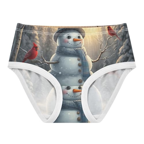 Girls Underwear Toddlers 2t Cotton Cute Panties Girl Animals Undies Kids Briefs Cheerful Snowman Winter