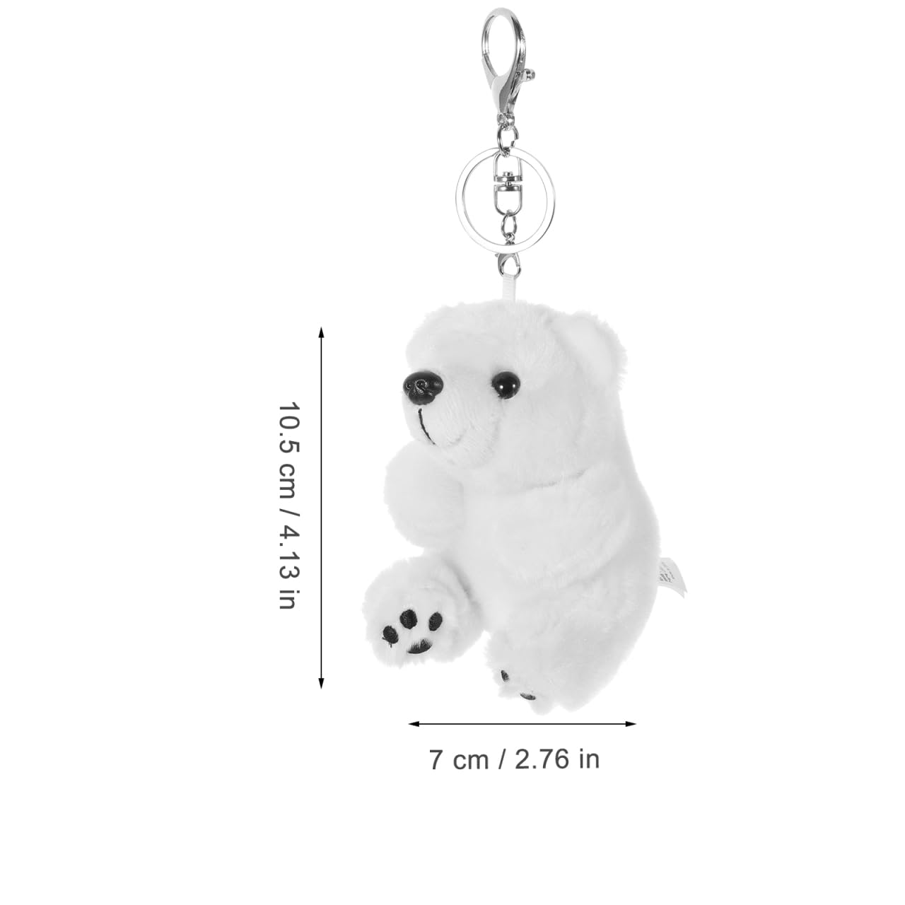 VICASKY Polar Bear Keychain Plush Mini Bear Pendant Soft Pp Cotton Bag Charm Lightweight Accessory for Backpacks and Handbags Holiday Party - Image 4