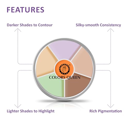 Image of Colors Queen Light Weight Multi-Purpose Matte Concealer Color Corrector Palette | Creamy Matte Finish, Easy to Blend Hydrating Formula | Long Lasting & Waterproof Concealer for Face Makeup (02)