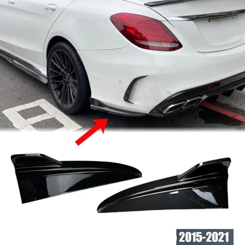 Diffuseur pare-choc arrière W205 avec splitters latéraux look carbone - 2