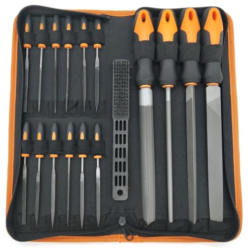 Puthernm Juego de Limas de Metal de 17 Piezas para Dar Forma A Metal, Madera y Herramientas. Incluye una de Aguja.