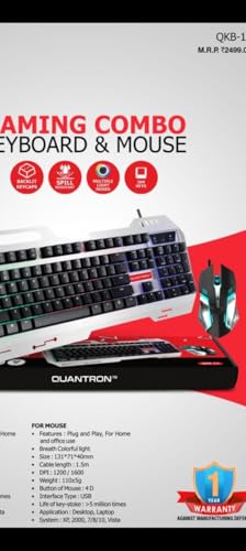 Image of QUANTRON QKB-12 Gaming Combo - RGB Keyboard & Precision Mouse Set for Enhanced Gaming Performance