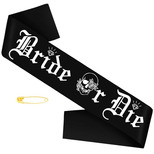 Bride or Die Sash, Black Till Death Do Us Party Sash, Funny Bache...