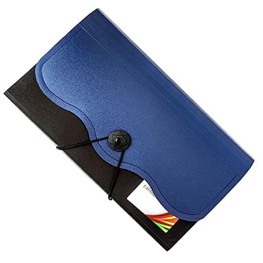 RUHI ENTERPRISES Expanding Cheque Book Holder Case, 12 Pocket Multi Passbook Holder/Bill Folder/Passport/Memo Cards/Cash Storage Pouch Organizer with Elastic Swing (Pack of 1) (Pack of 1)