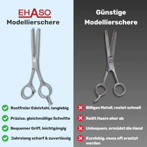 EHASO einseitige Modellierschere, 15cm mit 35er Zahnung