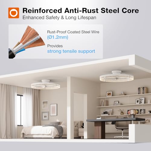 Image of addlon Ceiling Fans with Lights and Remote, 24'' Low Profile Ceiling Fans, 3000-6000K Dimmable Modern Flush Mount LED Fan Light, Fandelier Ceiling Fan for Bedroom, Kitchen, Living Room, White