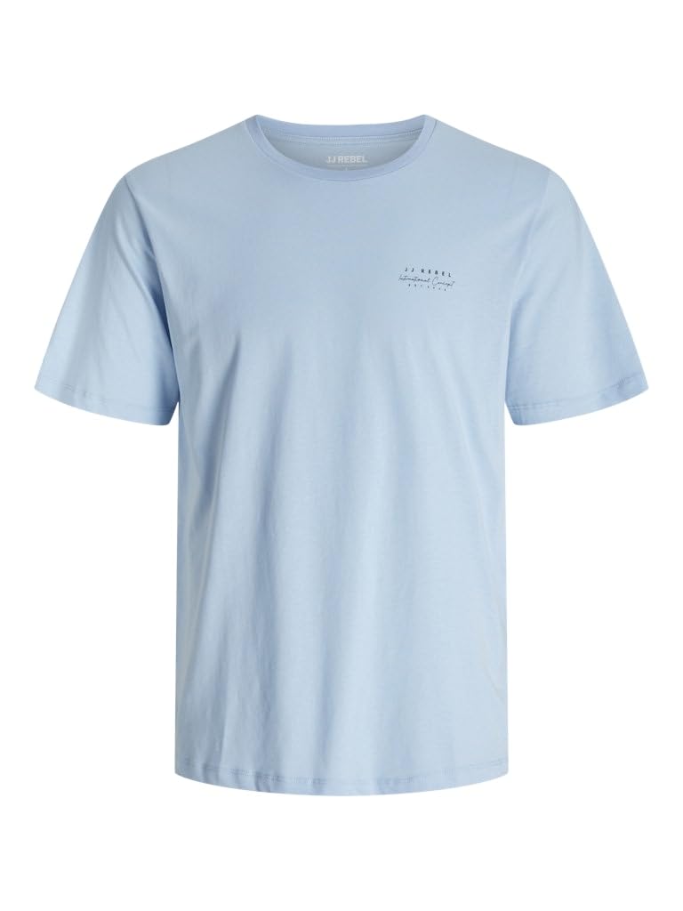 JJ REBEL Men's Jrebian Tee SS Crew Neck, Chambray Blue, M