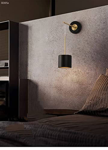 Apliques de pared modernos con acabado dorado cepillado premium y estructura negra de diseño 2