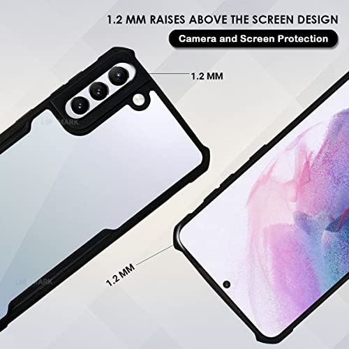 Image of LIRAMARK Transparent Clear Shock Proof Back Cover Case Designed for Samsung Galaxy S21 Plus (Black)