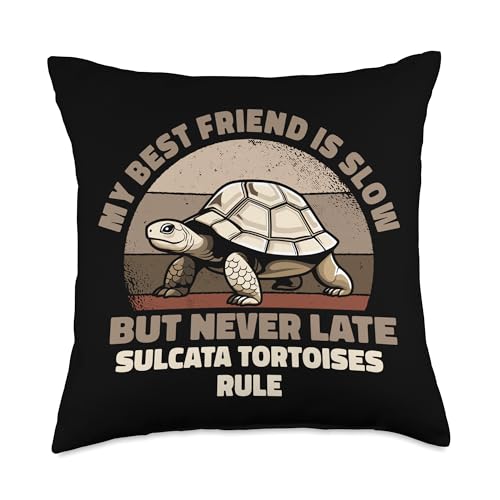 My Best Friend Is Slow But Never Late Sulcata Throw Pillow