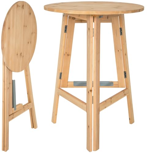 tectake® Mange Debout en Bois Table Haute Pliable Polyvalente Robuste et Stable Petite Table de Jardin Mariage Anniversaire Bapteme Barbecue Bar Exterieur...