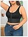 MakeMeChic Women's Plus Size Floral Lace Bra Shapewear Wide Strap Front Closure Bra Tank Top Black XX-Large Plus