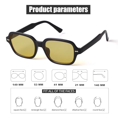 ADE WU Retro Square Sunglasses for Women Y2k Vintage Trendy Cute Square Frame Tinted Sun Glasses4