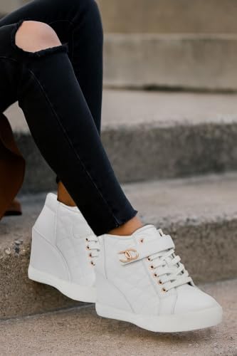 Image of Juicy Couture Women's Platform Wedge Sneakers High-Top Shoes-Journey | Casual Shoes