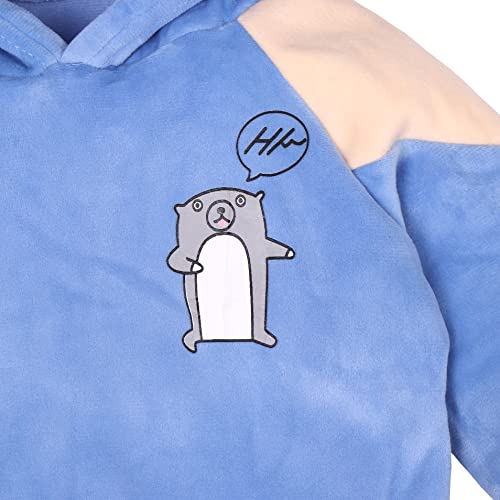 Image of Bold N Elegant Unisex Kids Velvet Fleece Solid Happy Hamster Bear Cartoon Warm Velvet Pullover Sweatshirt Hoodie Tshirt and Pyjama Pant Winter Clothing Set