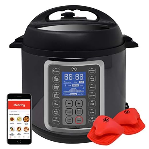 Mealthy MultiPot 9-in-1 Programmable Electric Pressure Cooker with Stainless Steel Pot, Steamer Basket and Instant access, 6 L , Black