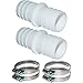 Produktbild Pangaea Tech 2X Schlauchverbinder 32mm Ø Set mit Schlauchschellen 1 1/4 Zoll - Pool-Schlauchadapter - Doppelschlauchtülle 2er Pack