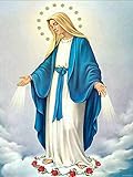 UPABLUNSO 5D Diamond Painting Holy Virgin Mary Blessed Mother Catholic Religious Full Drill by Number Kits, DIY Craft Paint with Diamonds Arts Embroidery Cross Stitch Decorations 12x16 inch