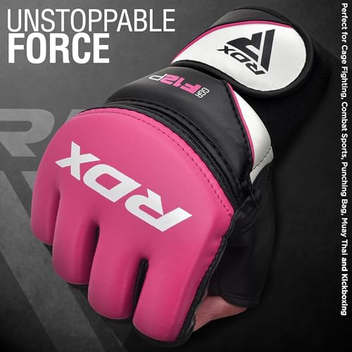 RDX Guantes de artes marciales mixtas para entrenamiento de artes marciales, D. Corte abierto de palma maya, guantes de combate perfectos para lucha en jaulas, deportes de combate, saco de boxeo, Muay Thai y Kickboxing - imagen 2