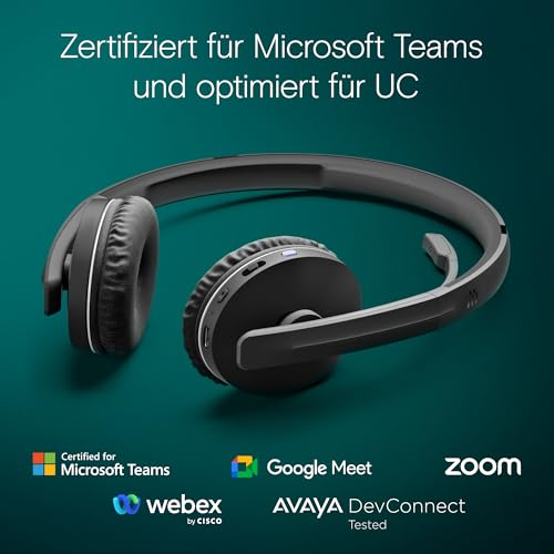 EPOS Adapt 260 - Professionelles Bluetooth-Headset mit Überlegenem Klang, Ganztägigem Komfort und Multi-Geräte-Konnektivität