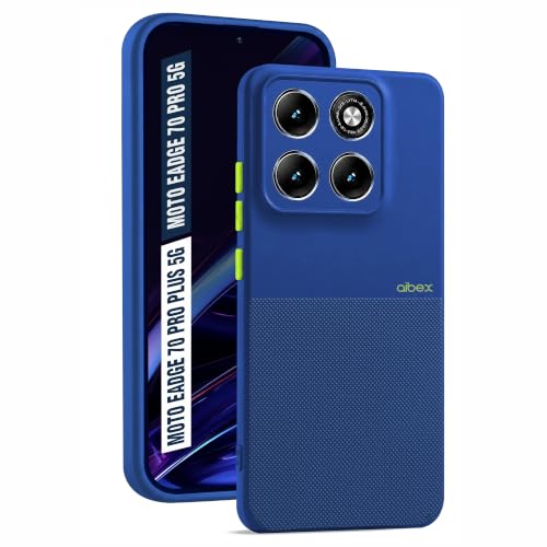 Image of AIBEX Premium Back Cover Case Compatible for Motorola Edge 70 Pro Plus 5G / Motorola Edge 70 Pro 5G|Scratch & Drop Tested Shockproof Matte Texture Case with Soft Microfibre Lining|Slim Fit - Blue