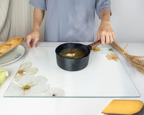 Kitchenville Glasschneidebrett 50×40 cm – Hygienisches Schneidebrett aus gehärtetem Glas – Hitzebeständig, Kratzfest & Rutschfest… – Ansicht 6