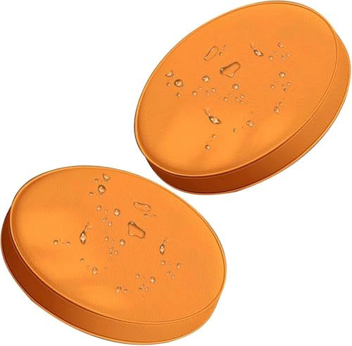 MCOSU Juego de 2 cojines redondos para sillas de bistró de exterior, 11/15/13 pulgadas de grosor, impermeables, redondos, para muebles de exterior (C12, 35 cm, 2 unidades)