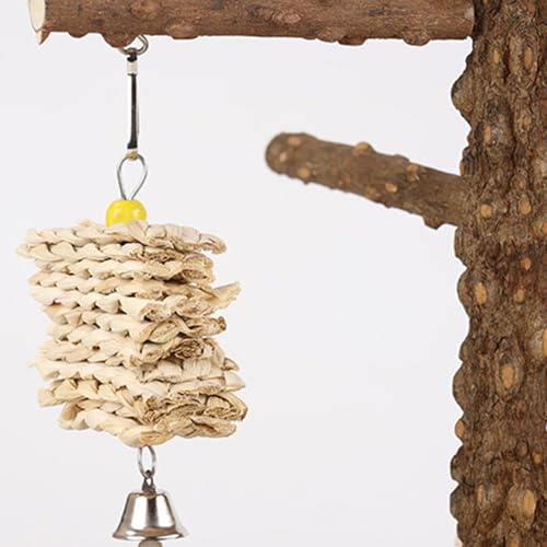 Spielplatz,Sittich Spielplatz mit Futterbechern - Holzspielzeug Für Nymphensittiche Conures Kanarienvögel Wellensittiche Drinnen Und Draußen Zum Spielen Und Füttern