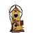 Glitzhome Birdhouses for Outdoors,Hummingbird Houses for Outside, 11.5"H Yellow Hand Painted Distressed Solid Wood Bird Nesting Box Decorative Birdhouse with Rattan Hanging Bird House for Patio Garden