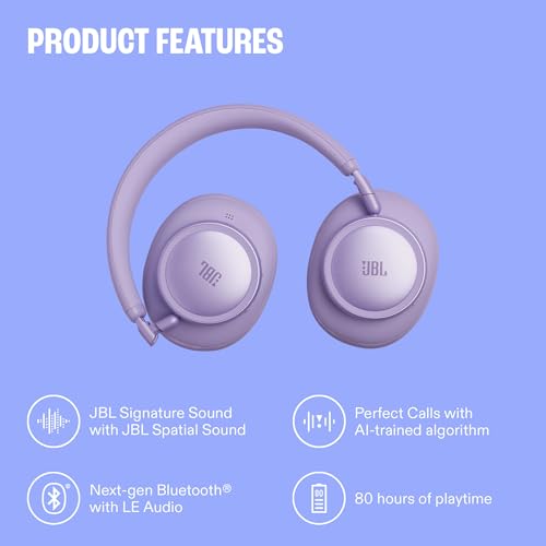 Image of JBL Live 780NC - Wireless Over-Ear True Adaptive Noise Cancelling Headphones, JBL Signature Sound with Hi-Res Audio, 2-mic Perfect Calls 2.0 with AI-Trained Algorithm, & Personi-Fi 3.0 (Green)