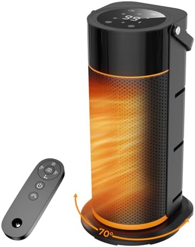 Calefactor y Bajo Consumo Negro - 2000W Cerámico PTC, 4 Niveles d...